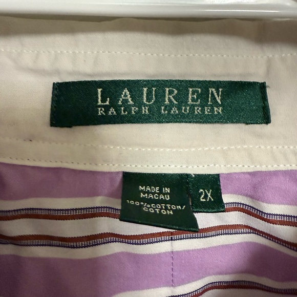 Ralph Lauren Purple and White Button Down Shirt - Picture 2 of 4